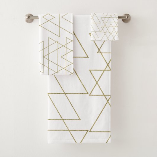 Triangles Dorés Chic Blanc Glamour Moderne (En situation)