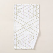 Triangles Dorés Chic Blanc Glamour Moderne (Serviette à main)
