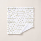 Triangles Dorés Chic Blanc Glamour Moderne (Gant de toilette)