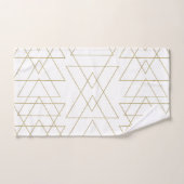 Triangles Dorés Chic Blanc Glamour Moderne (Serviette à main)