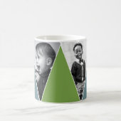 Triangles en bleu et vert Photo Mug (Centre)