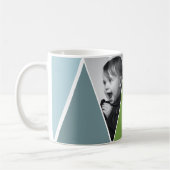 Triangles en bleu et vert Photo Mug (Gauche)