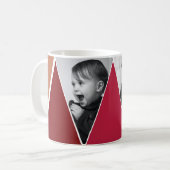 Triangles en rouge et vert Photo Mug (Devant gauche)