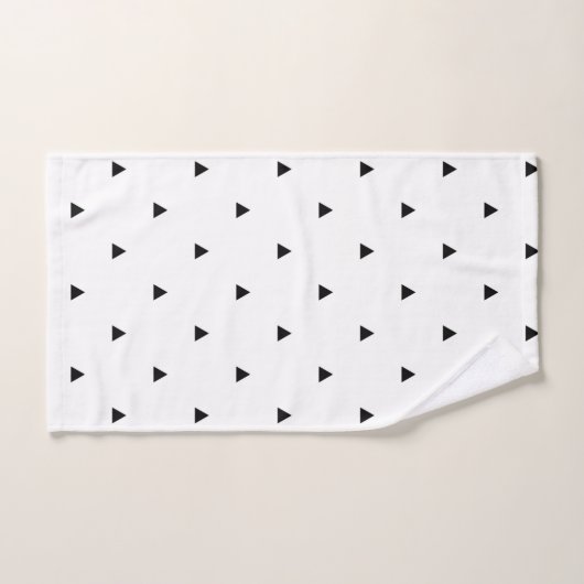 Triangles géométriques blanches noires élégantes (Serviette à main)