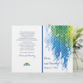 Triangles géométriques bleus programme de mariage  (Debout devant)