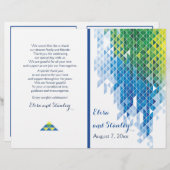 Triangles géométriques bleus programme de mariage  (Devant / Derrière)