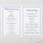 Triangles géométriques bleus programme de mariage  (Dos)