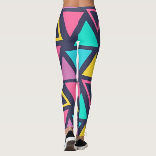 Triangles géométriques colorés Leggings (Dos)