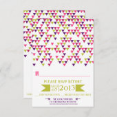 Triangles géométriques colorés Mod Wedding Carte R (Devant / Derrière)