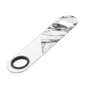 Triangles géométriques de rose blanc de marbre (Devant angulaire)