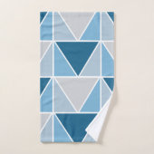 Triangles géométriques gris bleu contemporain (Serviette à main)