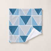 Triangles géométriques gris bleu contemporain (Gant de toilette)