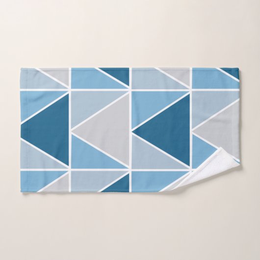 Triangles géométriques gris bleu contemporain (Serviette à main)