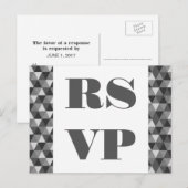 Triangles géométriques gris carte postale RSVP (Devant / Derrière)