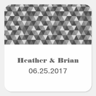 Triangles géométriques gris Stickers de mariage