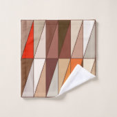 Triangles géométriques modernes, Beige, Brown, Rou (Gant de toilette)