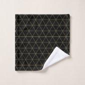 Triangles Géométriques Noir Or Bohème Glamour Mini (Gant de toilette)