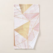 Triangles géométriques poly en marbre rose et or (Serviette à main)