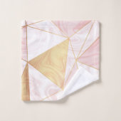 Triangles géométriques poly en marbre rose et or (Gant de toilette)