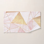 Triangles géométriques poly en marbre rose et or (Serviette à main)