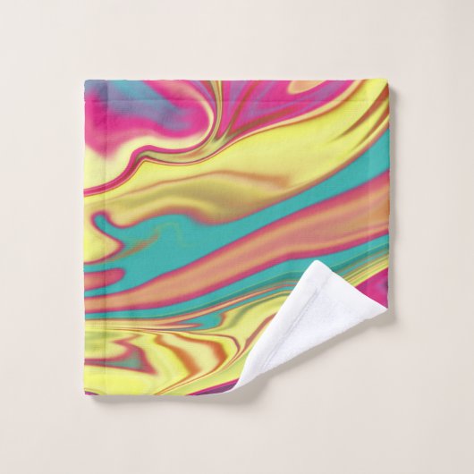 Triangles géométriques polygonaux brillant coloré  (Gant de toilette)