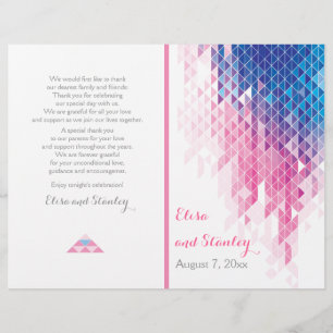 Triangles géométriques roses programme de mariage