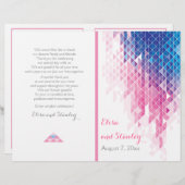 Triangles géométriques roses programme de mariage  (Devant / Derrière)