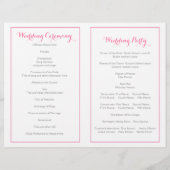 Triangles géométriques roses programme de mariage  (Dos)