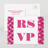 Triangles géométriques roses RSVP carte postale (Devant / Derrière)