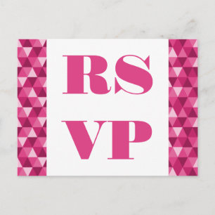 Triangles géométriques roses RSVP carte postale