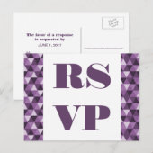 Triangles géométriques violets carte postale RSVP (Devant / Derrière)