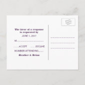 Triangles géométriques violets carte postale RSVP (Dos)