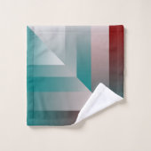 triangles gris bordeaux turquoise (Gant de toilette)