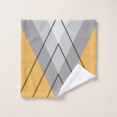 Triangles gris sur arrière - plan jaune (Gant de toilette)