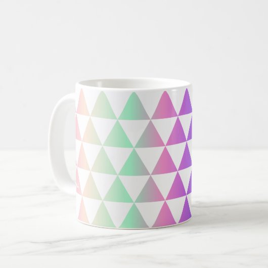 Triangles Iridescente Motif Monogramme Mug (Devant gauche)