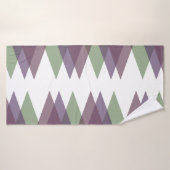 Triangles mauve et vert (Serviette de bain)
