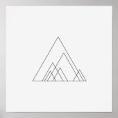 Triangles minimalistes Poster noir et blanc (Devant)