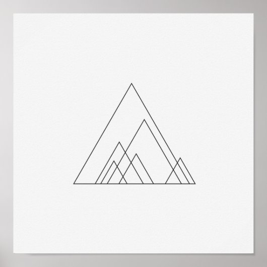 Triangles minimalistes Poster noir et blanc (Devant)
