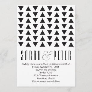 Triangles Modern Wedding Invitation Kaart