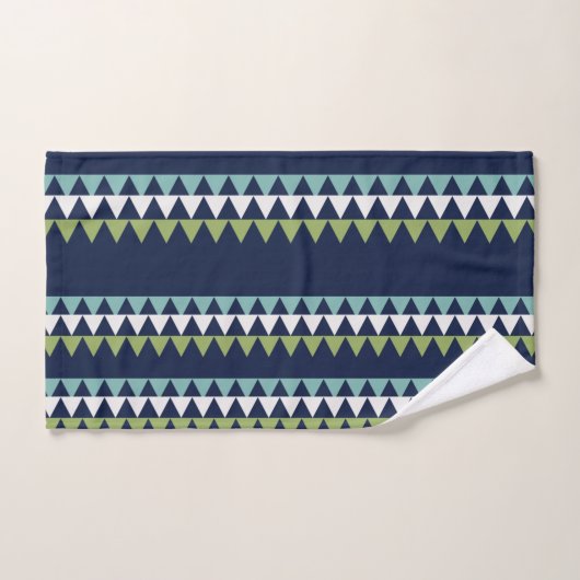 Triangles Neptune, Seashell, Green et Navy (Serviette à main)