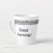 Triangles noir et blanc Mug Latte personnalisée (Angle gauche)
