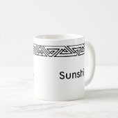 Triangles noirs et blancs modernes Mug personnalis (Devant droit)