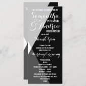 Triangles noirs modernes Programme de mariage (Devant / Derrière)