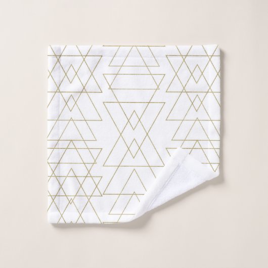 Triangles Or Chic Blanc Moderne Glamor (Gant de toilette)