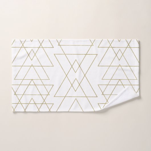 Triangles Or Chic Blanc Moderne Glamor (Serviette à main)