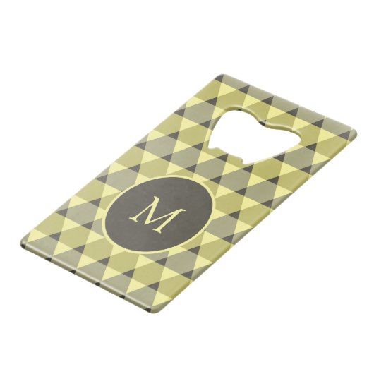 Triangles Pattern Kredietkaart Flessenopener (Voorkant Gekanteld)