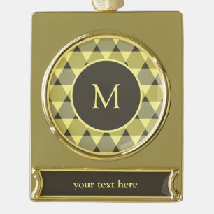 Triangles Pattern Verguld Banner Ornament