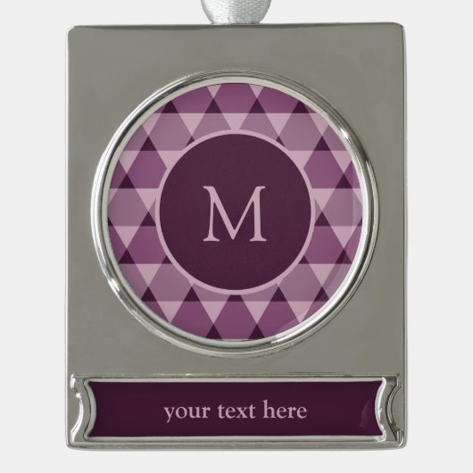 Triangles Pattern Verzilverd Banner Ornament (Voorkant)