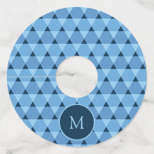 Triangles Pattern Wijnglaslabel