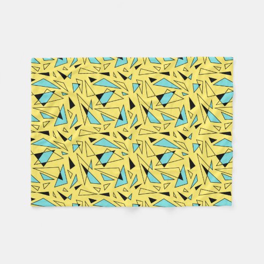 Triangles Pattern - Yellow & Turquoise Fleece Deken (Voorkant (Horizontaal))